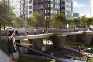 Висячие сады украсят мост над парком в ЖК на юго-востоке столицы