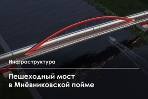 Пешеходный мост соединит восточную часть Мнёвниковской поймы и парк «Фили»